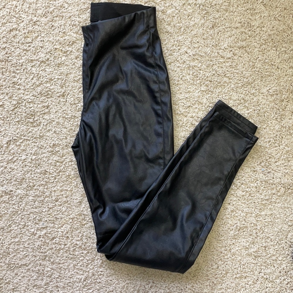 Faux leather pants